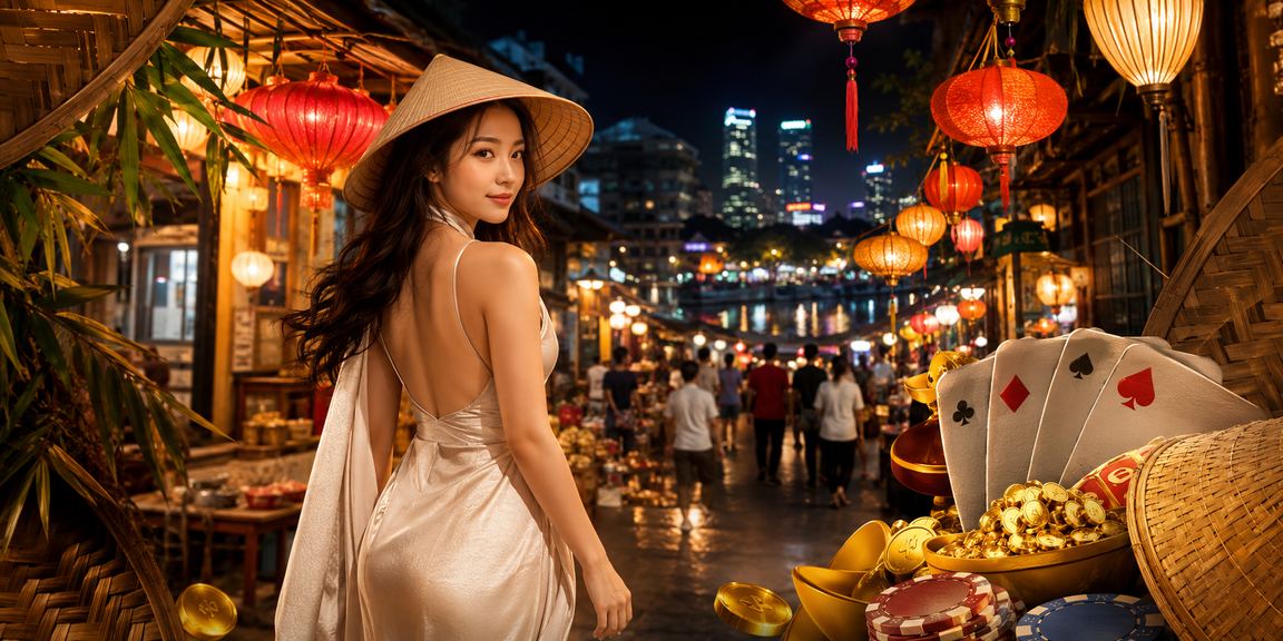 Hà Nội với nón lá và chủ đề game bài trong không gian giải trí hiện đại